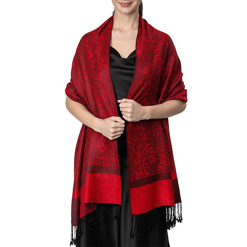 Luxury Brand Light Luxury Shawl Women'S Wrap Scarf Design Jacquard High-End Imitation Cashmere