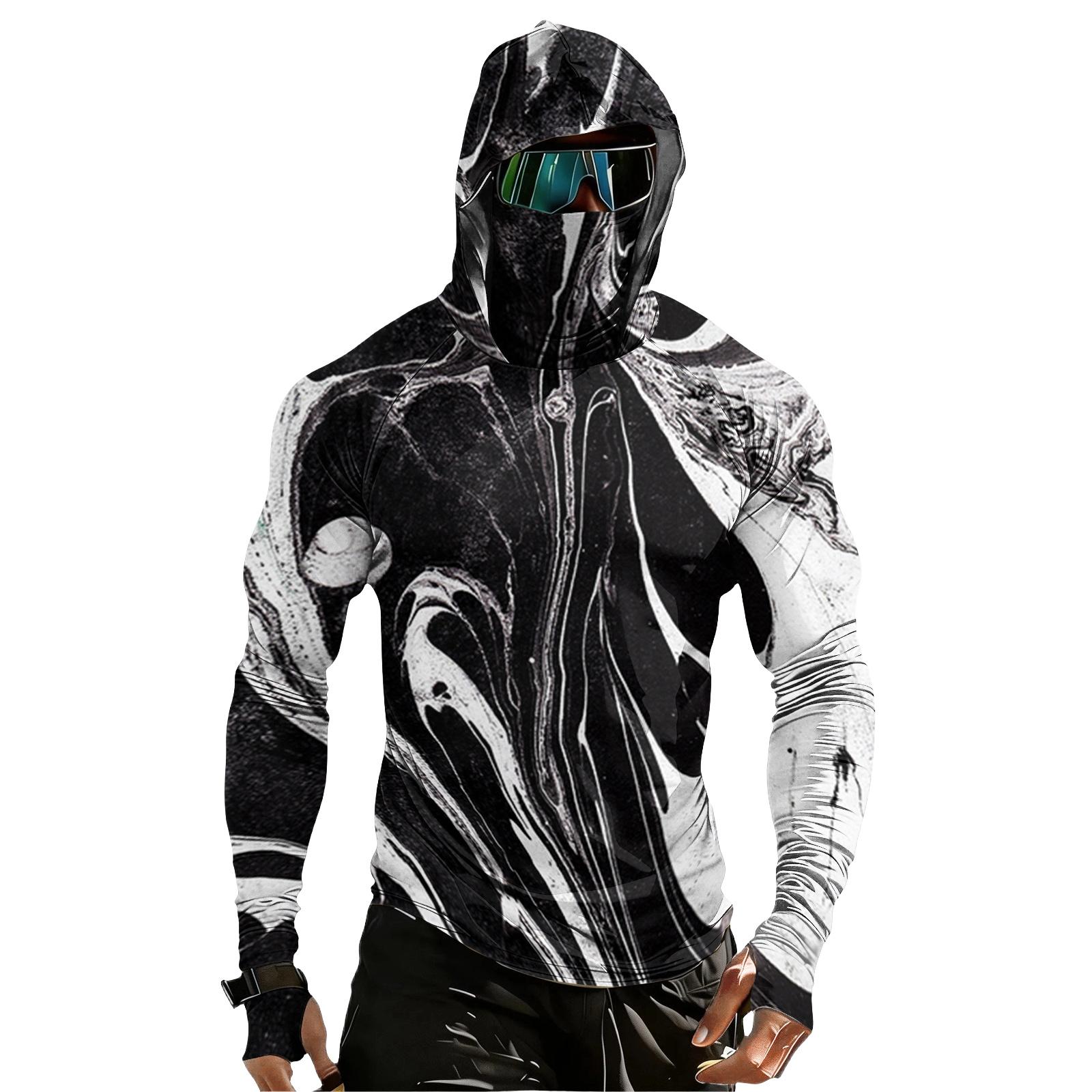 

Men s Casual Drop-Shoulder Hooded Long-Sleeve Shirt XL