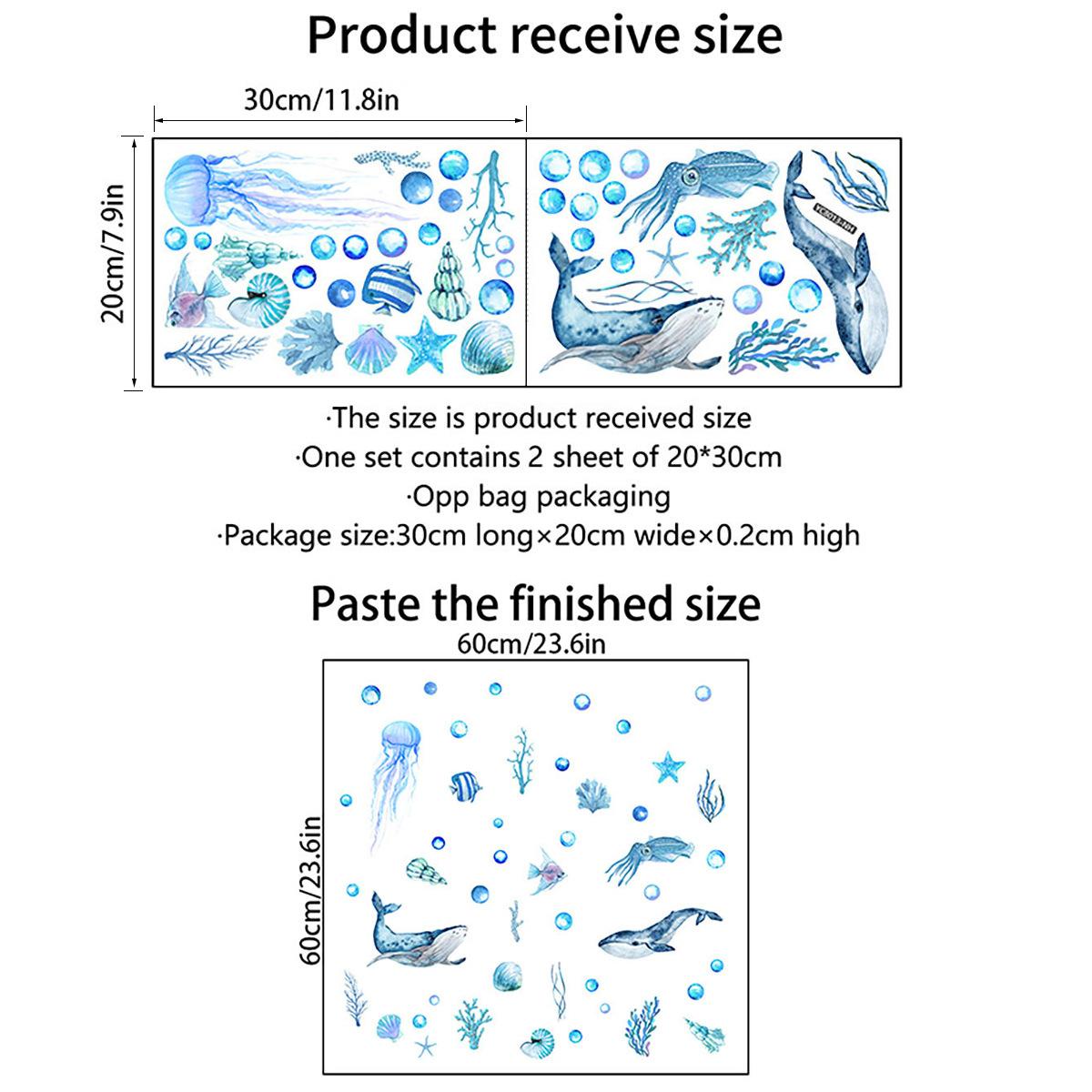 

Yc8013 Наклейка на стену «Подводный мир Blu-Ray», Светящаяся наклейка, Наклейка для детской комнаты, Наклейка для спальни, Самоклеящаяся декоративная наклейка на стену