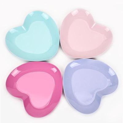 Koreanischer Stil Herzförmiger Schmuck & Nagelkunst Desktop-Tablett aus Edelstahl