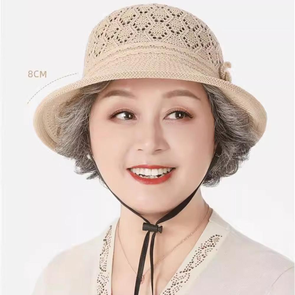 Sun Protection Sun Hat Breathable Weave Bucket Hat Lightweight Flower Pearl Woven Hat  Unisex