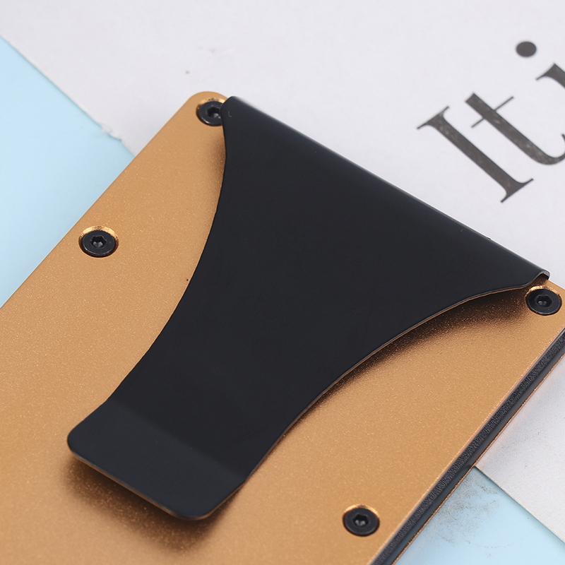 Minimalistická peněženka pro muže a ženy - Tenká RFID peněženka, Odolná proti poškrábání, Držák na kreditní karty a spona na peníze, Snadno vyjímatelné peníze