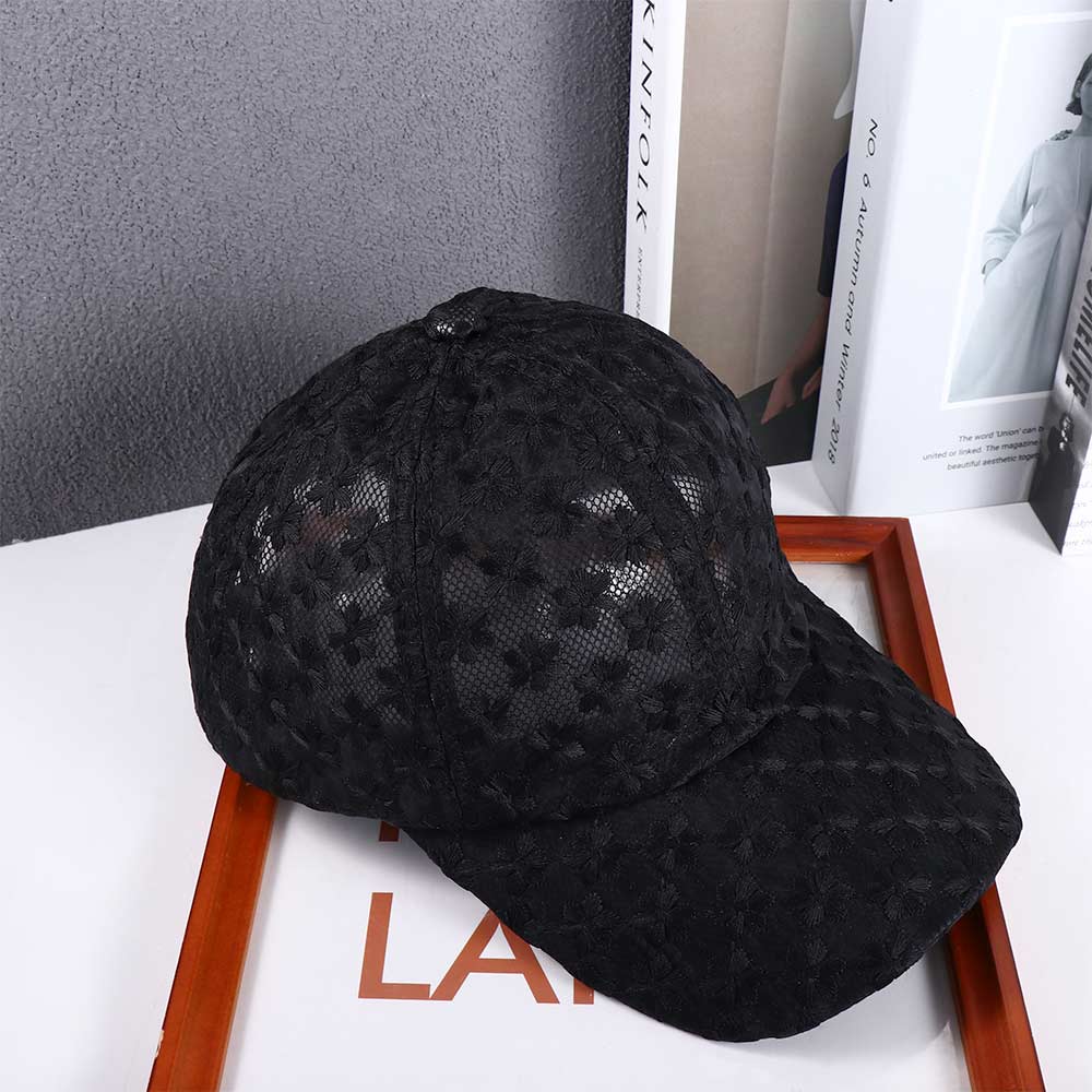 Breathable Adjustable Girls Women Hip Hop Korean Lace Mesh Hat Flower Baseball Cap Visors Cap
