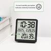 Modern LCD Digital Clock with Time Date Temperature Humidity Display Battery Operated Support Stand Desk Wall Clock