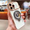For iPhone 16 Pro Max Case Electroplating Gyro Design Kickstand Soft TPU Phone Cover