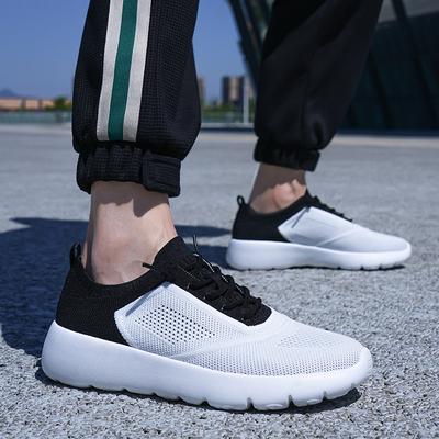 Diffusion en direct chaussures tissées volantes populaires chaussures décontractées respirantes pour hommes chaussures de course de sport couple maille légères grande taille chaussures pour hommes