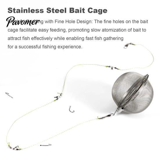 Portable Fishing Bait Holder Stainless Steel Cage Fine Mesh Solid Lure Fish Gathering Ball Carp Accessories Enthusiasts Gift Fast