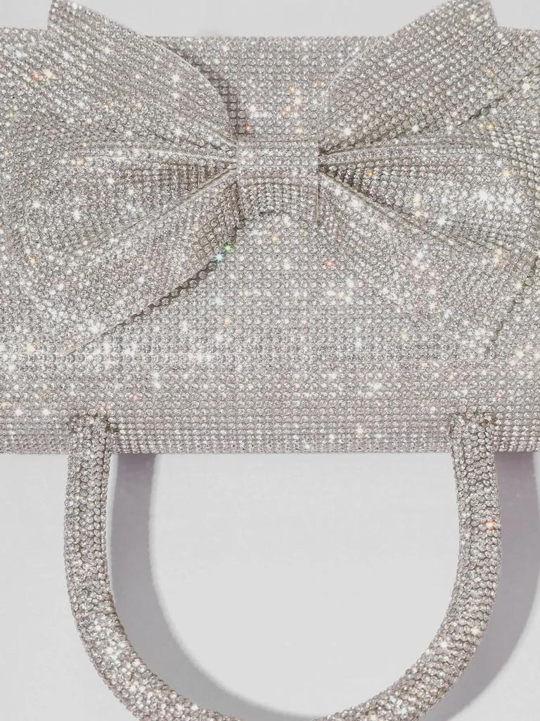2024 Luxurious Rhinestone Bow Evening Bag - European & American Bridal Clutch