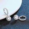 Huitan Women Drop Earrings Simple Design Silver Color Inlaid Sparkling CZ Charming Accessories Fashion Jewelry for Party Daily
