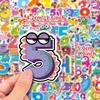 100 Fun Cartoon Arabic Numerals Waterproof Stickers Children's Enlightenment Stickers DIY Hand Account Decoration Stickers