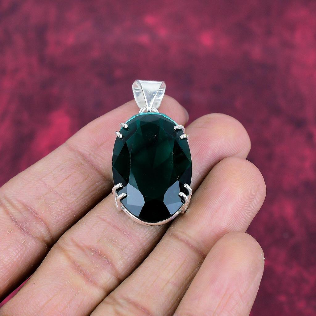 Indikolit Turmal Anhänger, 925 Echtsilber Schmuck, Edelstein Schmuck Anhänger, Handgefertigter Hochzeitsgeschenk Schmuck