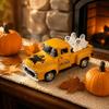 Vintage Ghost Figurine Funny Design Alloy Sculpture Desktop Figurine Miniature Vehicle Solid Metal Scary Car Model