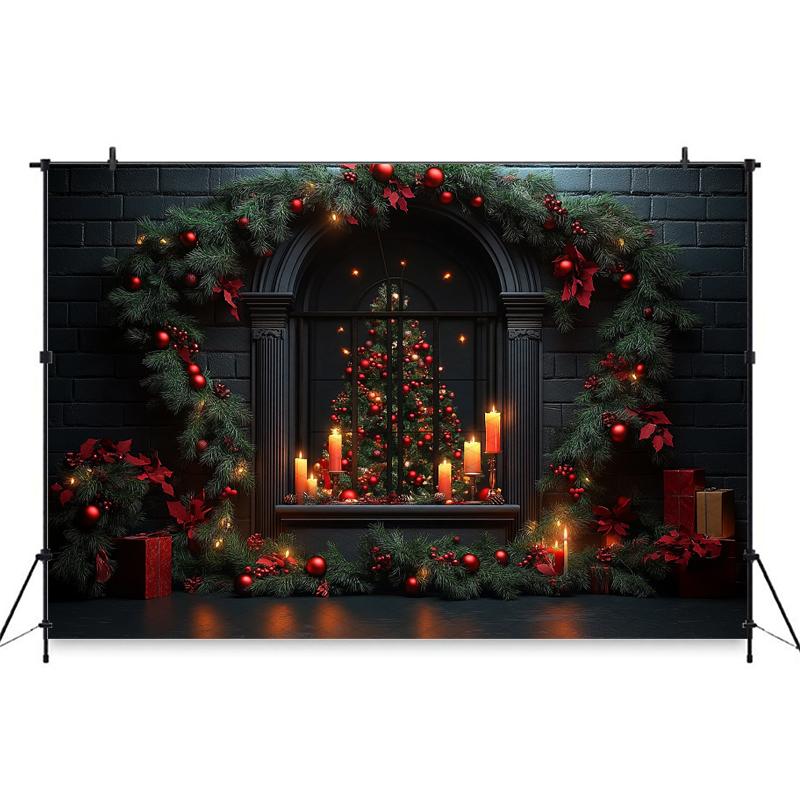 Mocsicka Christmas Tree Backdrop Photography Home Candle Wall Gift Decoration Background Props Studio Wallpaper Banner Photocall