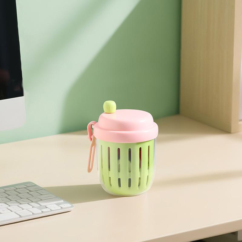 Portable Fruit Salad Cup Oatmeal Cup Fresh-Keeping Cup With Fork Office Breakfast Cup Double Layer Can Drain And Keep Fresh