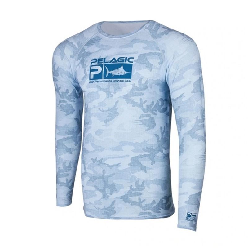Mens Long Sleeve Fishing Shirt Quick-Dry Breathable UV Protection T-Shirt Casting Angling Outdoor Sports