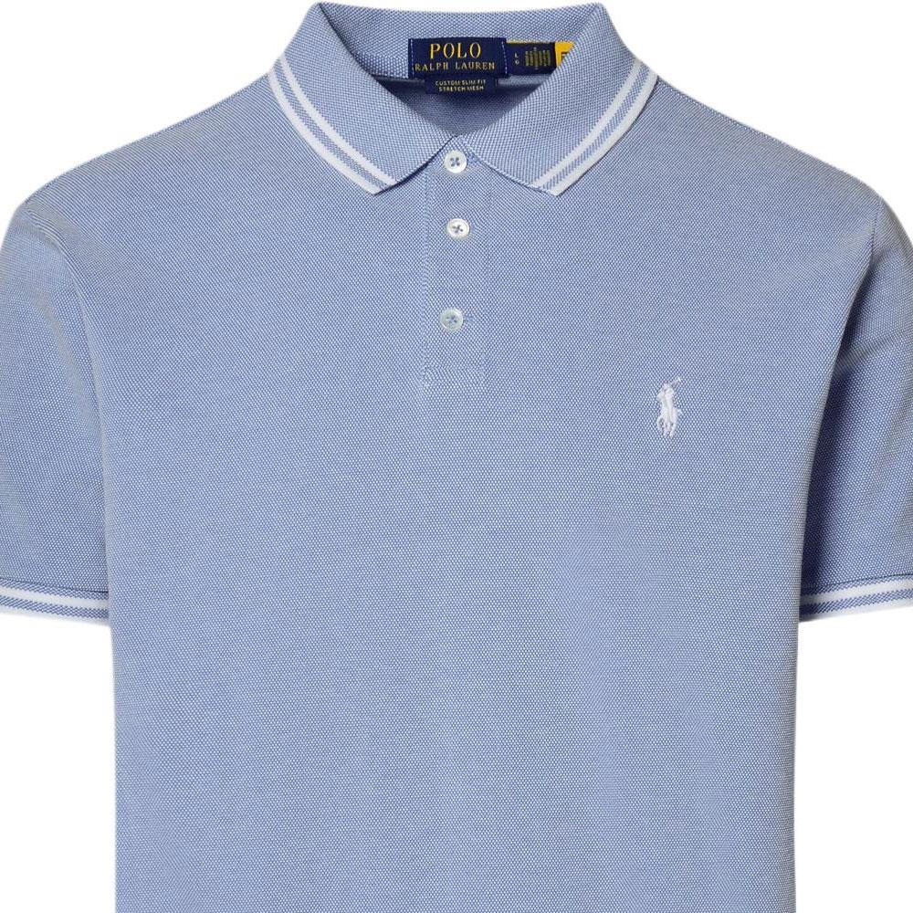 Polo Ralph Lauren Solid Slim Fit Logo Polo Shirt Men Polo Shirts Blue 710898948-006
