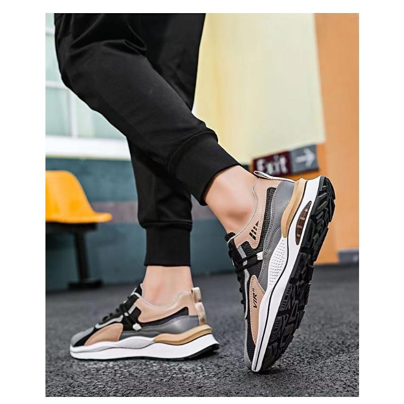 Men's Mesh Breathable Casual Sneakers, Korean Trendy Lightweight Travel Running Shoes