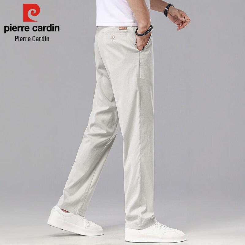 Pierre Cardin Męskie Letnie Cienkie Lniane Mieszane Proste Spodnie Casualowe