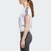 Adidas 3S Tie Tee Training Striped Short Sleeve T-Shirt Women Tops White DX7529