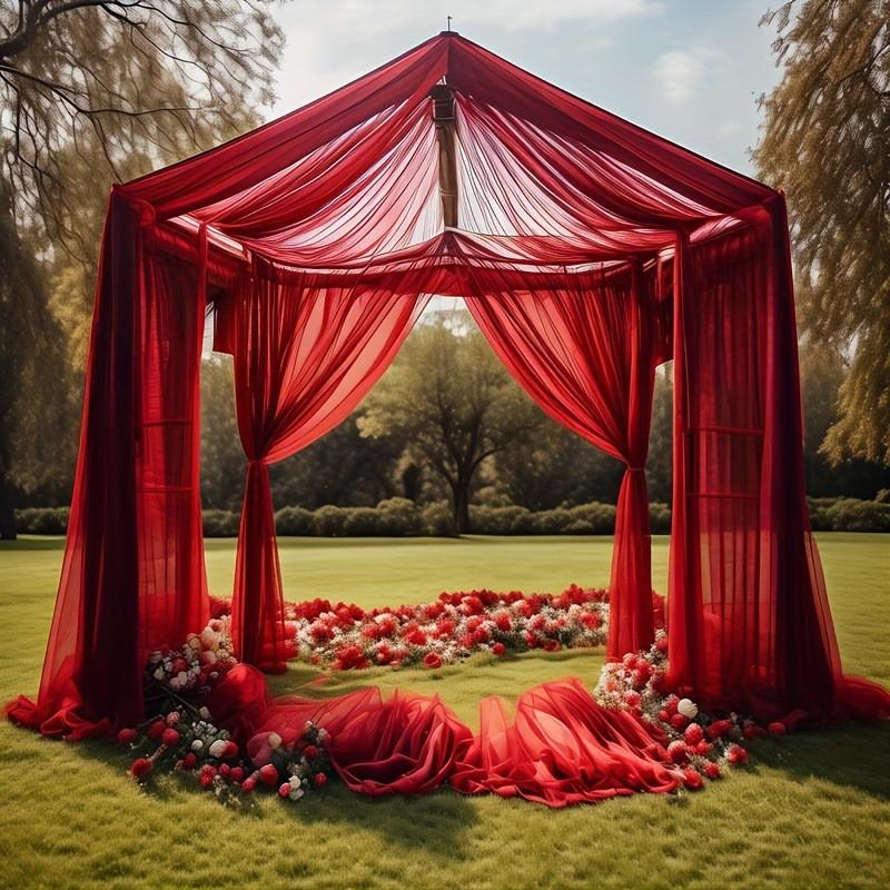 Outdoor Party Arch Drapes Wedding Ceremony Fabric Backdrop Sheer Curtains Bridal Shower Reception Decor