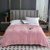 Multi-Functional Plush Jacquard Coral Fleece Blanket - Solid Color, Customizable for Office or Home Use