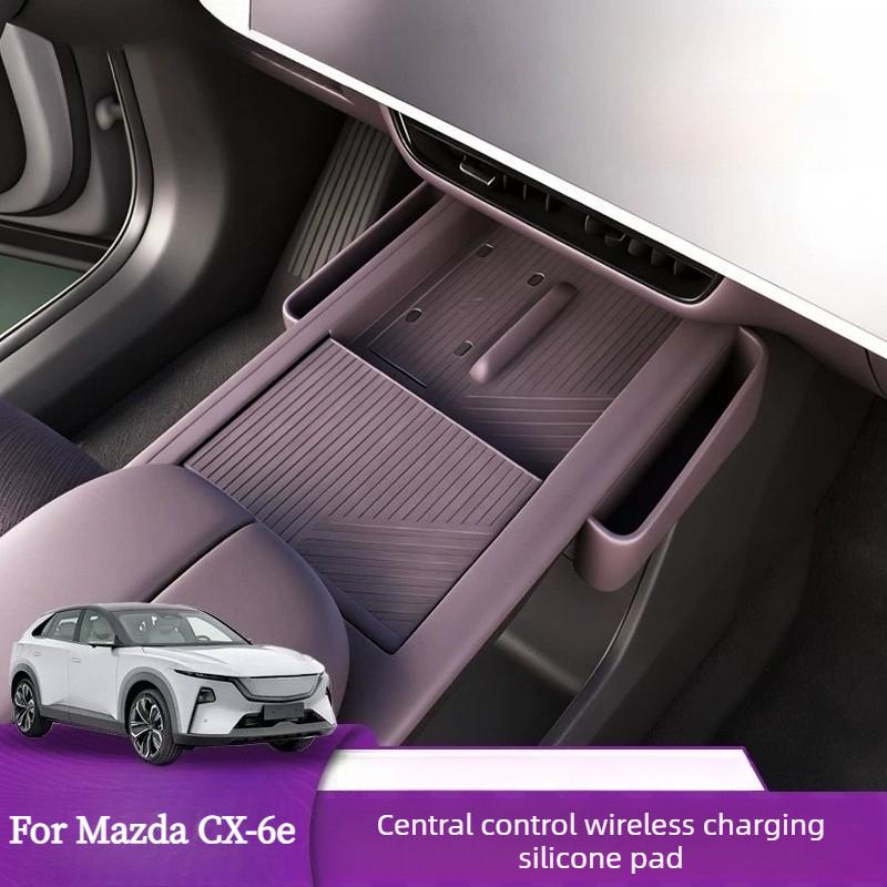 Full Wrap Silicone Center Console Mat With Side Pockets Interior Upgrade Modification Accessories For Mazda CX-6e EZ60