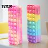 Astuccio in Silicone Tie-Dye per Matite, Custodia Morbida Spremibile per Cancelleria per Bambini e Adolescenti, Astuccio Unico per Penne con Fantasia a Gradiente Casuale,