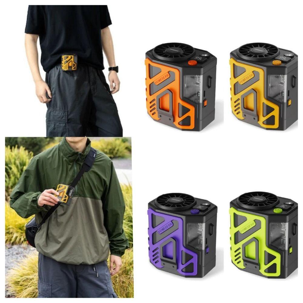 USB  Rechargeable Waist Fan 6000mAh Battery Hand Fan Portable Waist Clip on Fan  Hiking Traveling