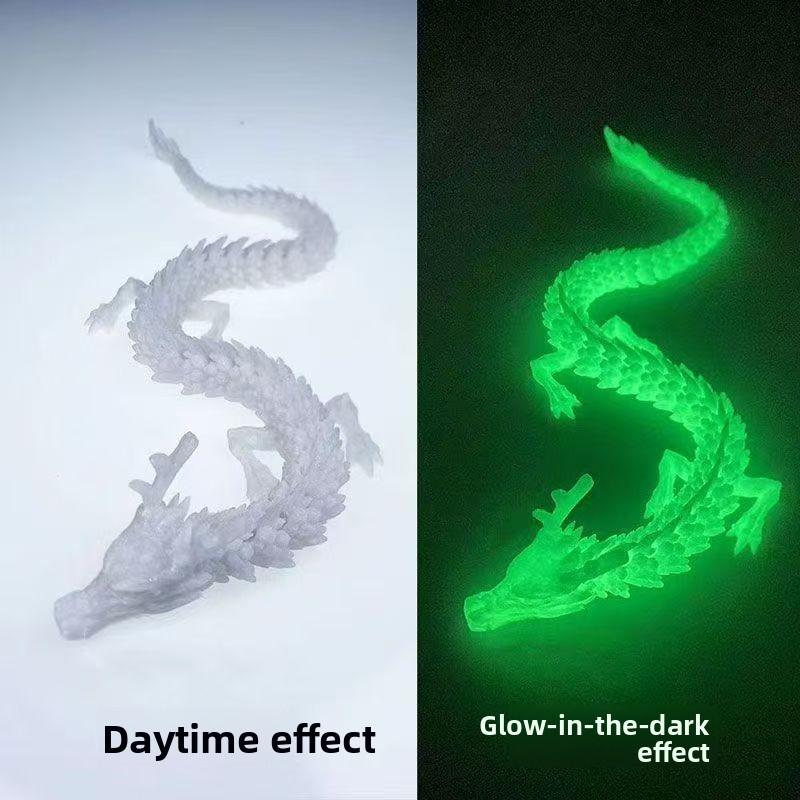 3Dprinting Resin Dragon Statue Moveable Body Joints Noctilucent Lucky Dragon Desktop Office Ornament Crafts Home Decoration Gift