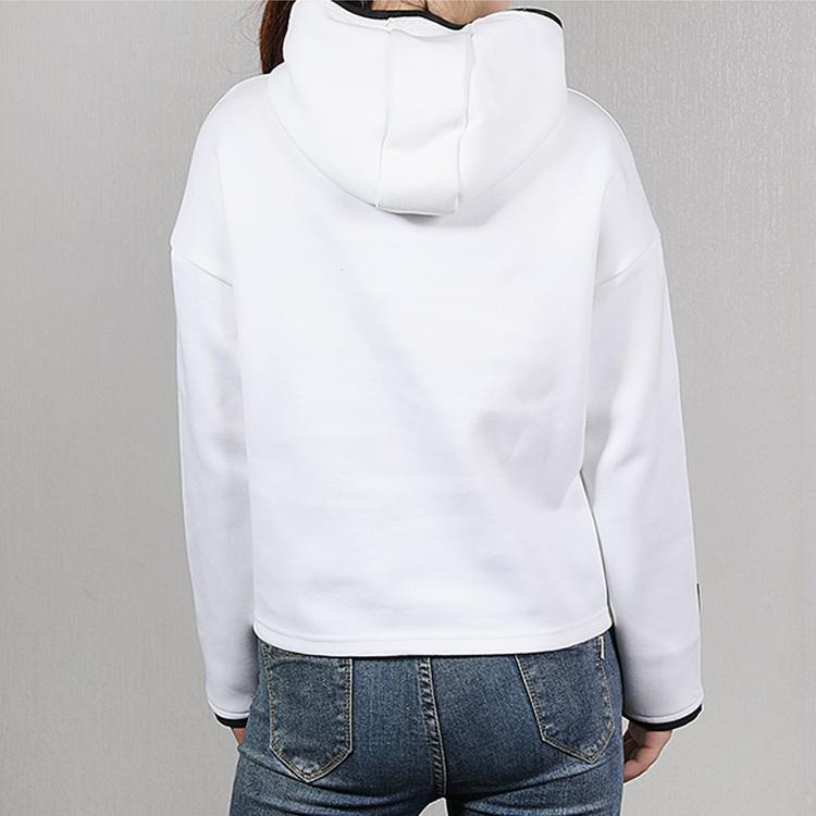 Adidas Potisk loga Sportovní ležérní mikina s kapucí Dámské topy Bílá FR5976