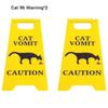 Funny Cat Vomit Sign with Mini Cleaning Mop Novelty Gag Caution Vomit Sign Gifts Warning Sign Decoration Suitable Pet Owners