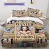 One Piece Poster Pattern Bedding Quilt Set Quilt Cover Pillowcase Home Birthday Gift(1 * Duvet Cover + 2 * Pillowcase, Without Core)
