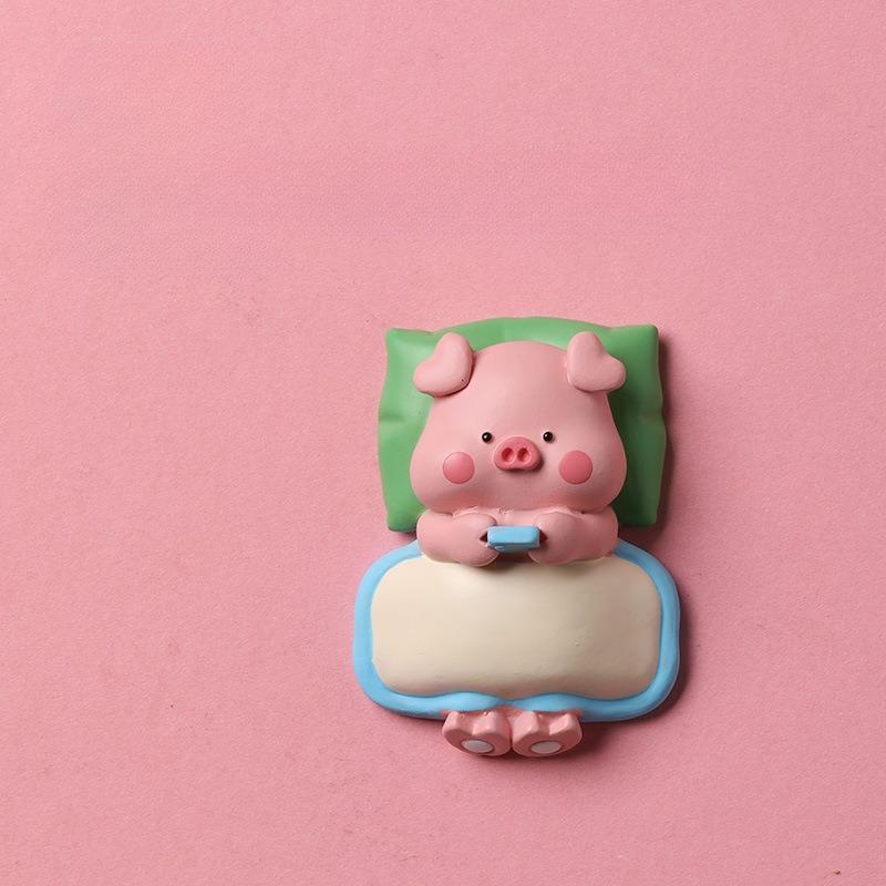 Cartoon Refrigerator Sticker Animal Sleeping Cover Blanket Magnetic Sticker Panda Powder Pig Rabbit Decompression