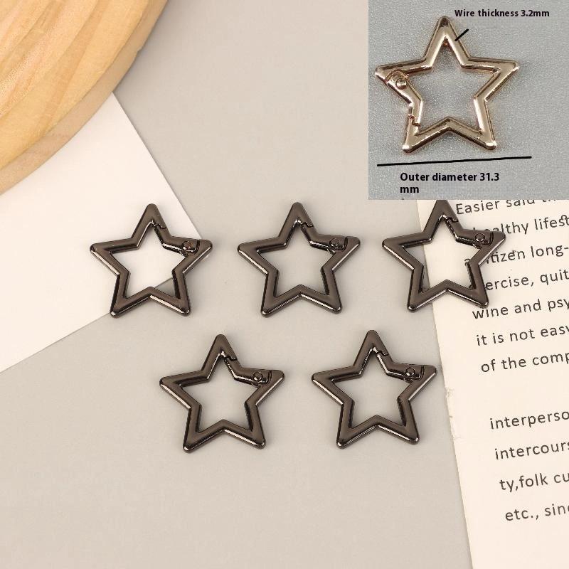 5Pcs Star Duck Flower Shape Spring Ring Open Buckle Carabiner Snap Clip For Leather Bag Handbag Belt Strap Connector