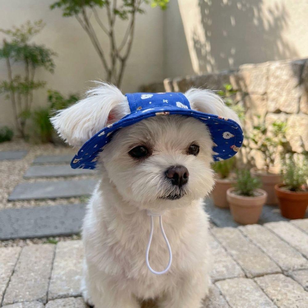 Breathable Dog Fisherman Hat Adjustable Pet Sun Cap Party Photo Dress Cat Sunscreen Hat  Kitten