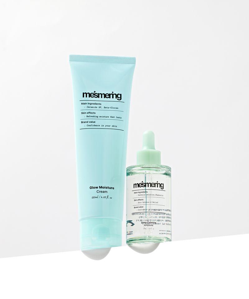 [2-Piece Set] Deep Calming Soothing Ampoule 50ml + Glow Moisture Cream 120ml