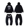 Sp5der Spider Web Foam Print Fleece Hoodie Loose Fit Hip Hop Sweatshirt Men Women