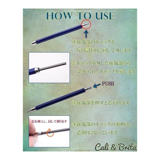 Cali&Brita Metal Mechanical Pencil, 4mm Lead, for Mark Sheets, Drawing, Architecture, with 8 Refills and Case