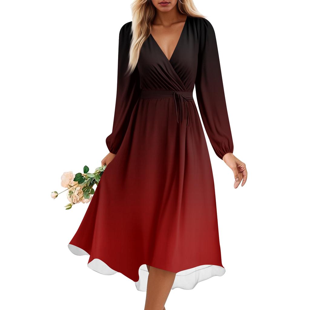 Dámské letní volné šaty s výstřihem do V, Elegantní šaty