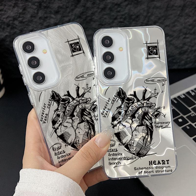 Camlet Laser Phone Case For Samsung Galaxy S24 S25 S23 Ultra Plus S24 FE A55 A56 A54 A25 A15 A16 A34 5G Creative Pattern Cover