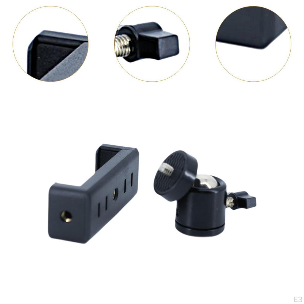 Mini Ball Head Degree Sturdy Portable 3/8 " Threads Mount Base Adapter Universal for Monopods LED