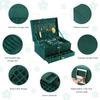 Vintage Green Flannel Jewelry Box For Women Girls, 3-Layer Large Capacity