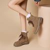 Fashion Women Boots Fashion Retro Leather Platform Round Toe Booties Brown High Quality Heightening Tooling Women Ankle Boot Botas Mujer