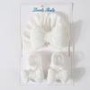 Newborn Knitted Cotton-filled Big Bow + Knitted Socks Set Baby Hat Headscarf Hat Wind