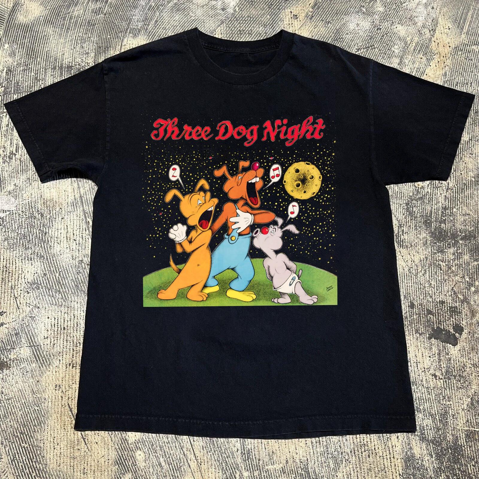 Three Dog Night Poster 1971 Concert Black All Size Cotton Shirt Unisex Clothing S