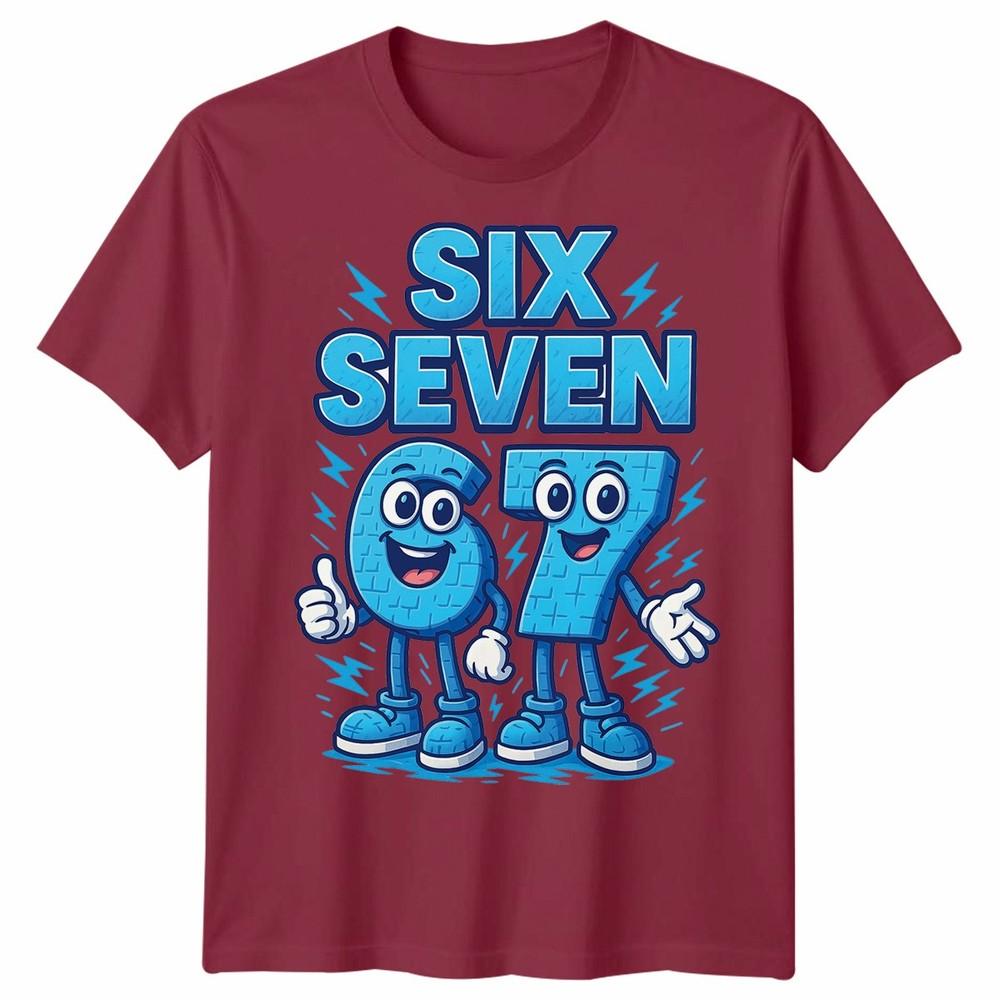 Six Seven Number 67 Cartoon Funny Retro Gamer Style Unisex Tshirt Gift