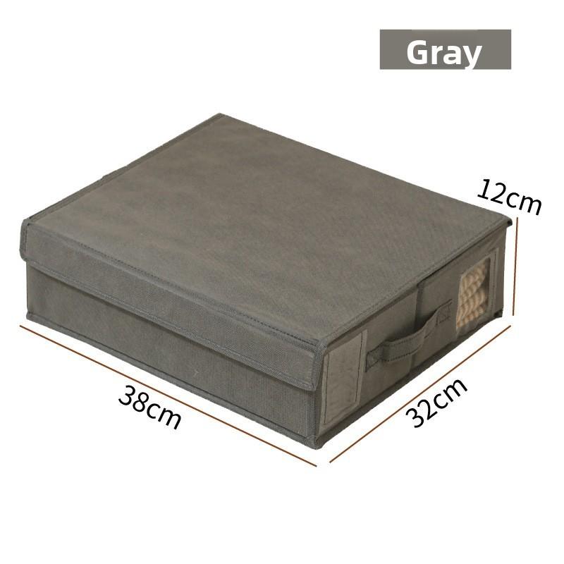 Modern Foldable Fabric Storage Bin With Lid For Bedroom Closet Organization