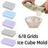 6/8 Grids Ice Cube Maker Silicone Square Ice Mold Large  Ice Cube Tray  Bar Accessories