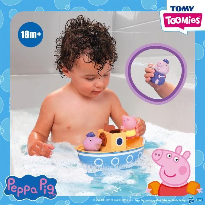 Bateau Miniature Naval - TOMY - Peppa Pig - 12 Mois - Jaune Et Bleu - Verseurs Et Roue À Eau