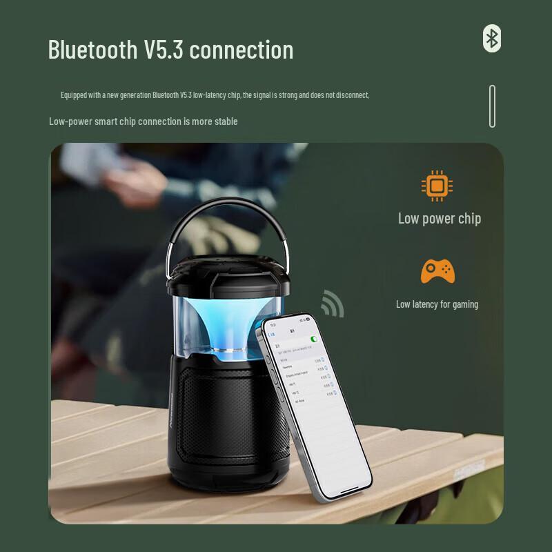 Newmine PBS006 Outdoor Bluetooth Speaker with Camping Light CN plug (adapter included)